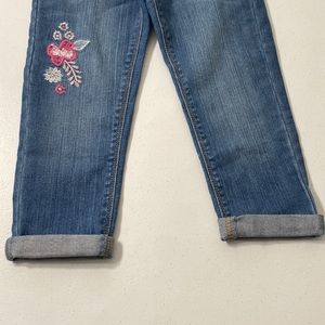 Jean Fille Gymboree Taille 8 Plus – Bleu Denim Avec Fleurs – Occasion Très Bon état